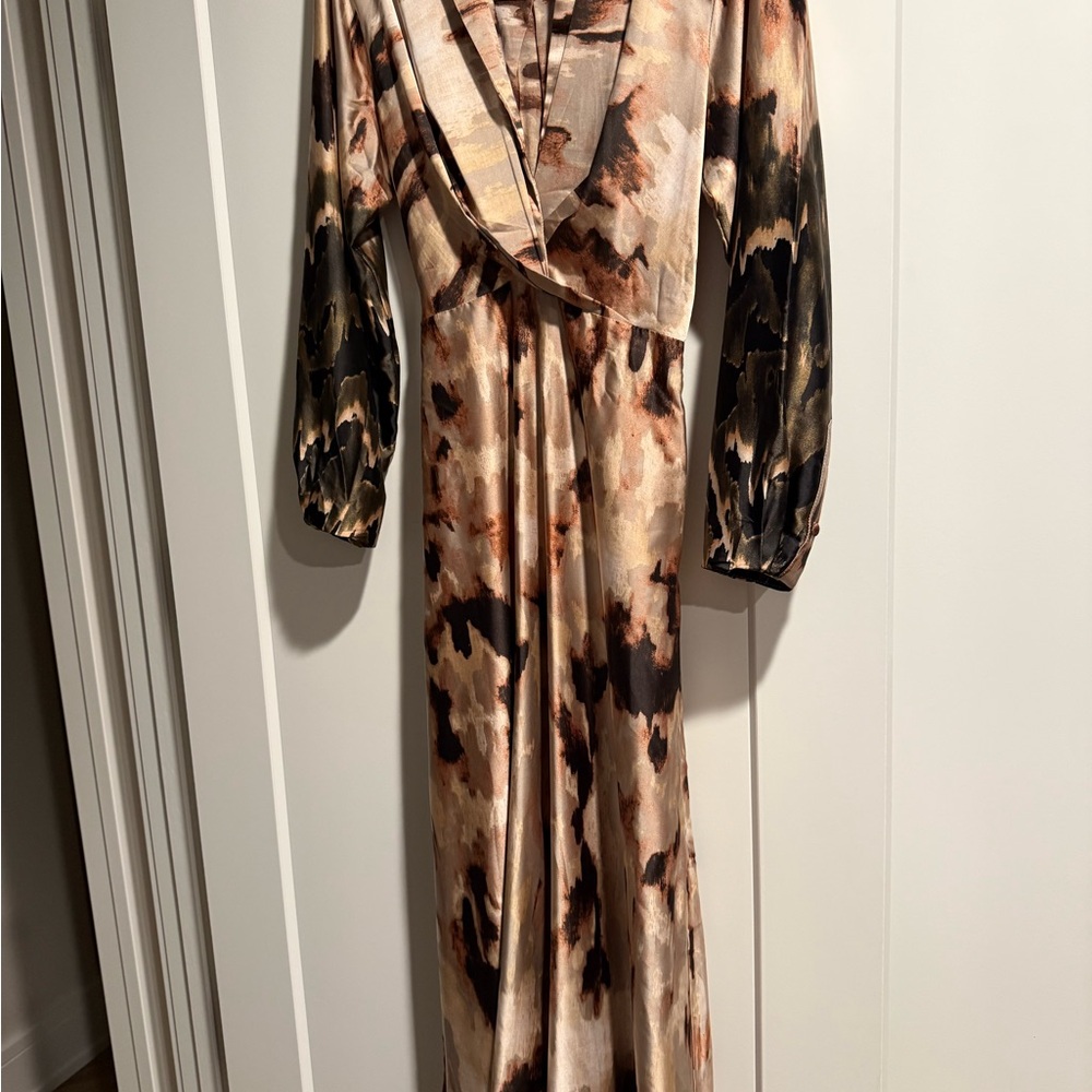 Elegant Multicolor Long Sleeve Wide Leg Romper